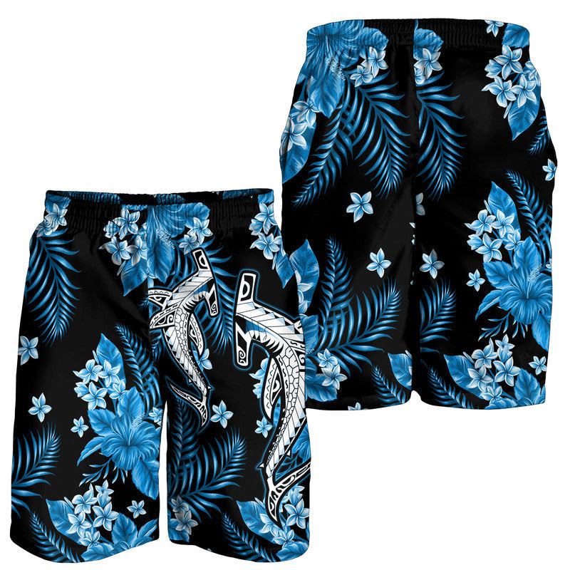 hawaii-summer-colorful-shark-men-shorts-light-blue
