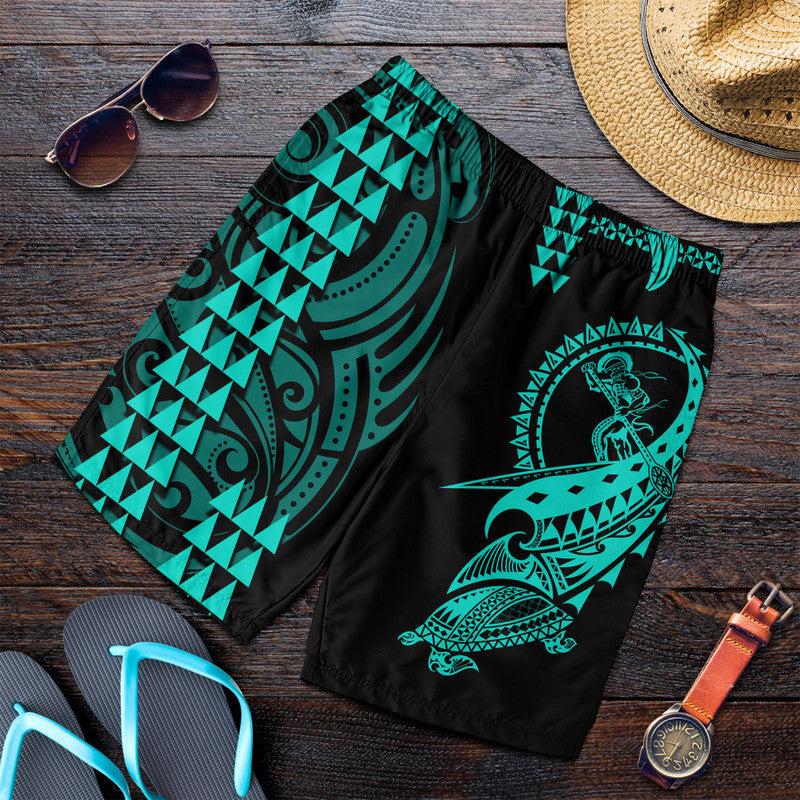 hawaii-polynesian-warrior-kakau-men-shorts-blue