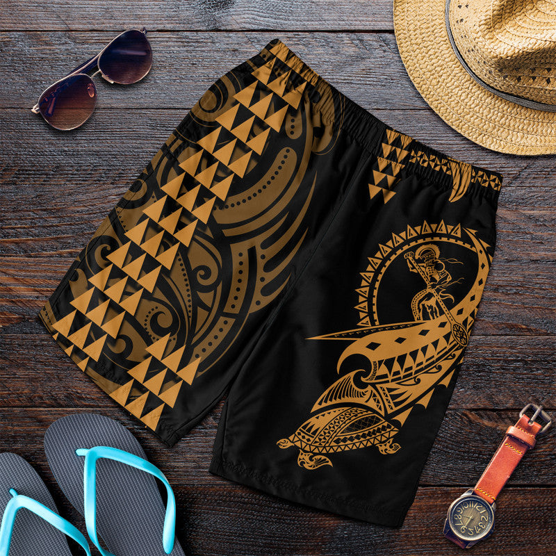 hawaii-polynesian-warrior-kakau-men-shorts-gold