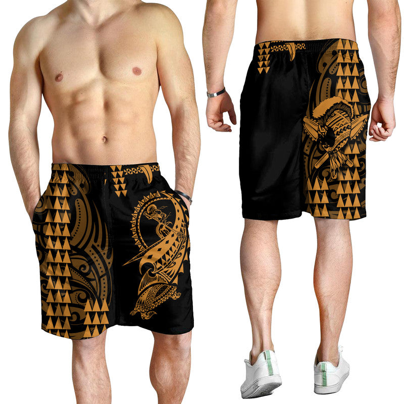 hawaii-polynesian-warrior-kakau-men-shorts-gold