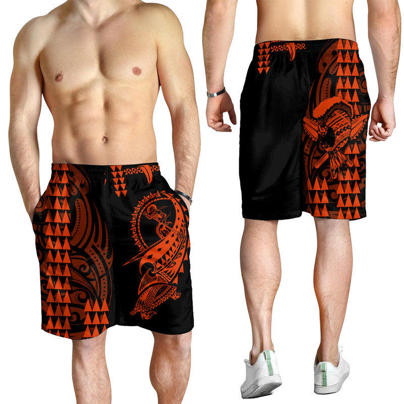 hawaii-polynesian-warrior-kakau-men-shorts-orange