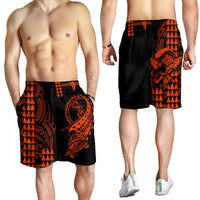 hawaii-polynesian-warrior-kakau-men-shorts-orange