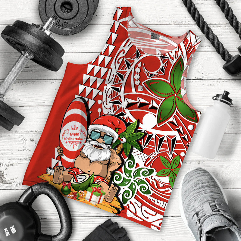 hawaii-mele-kalikimaka-santa-claus-beach-men-tank-top