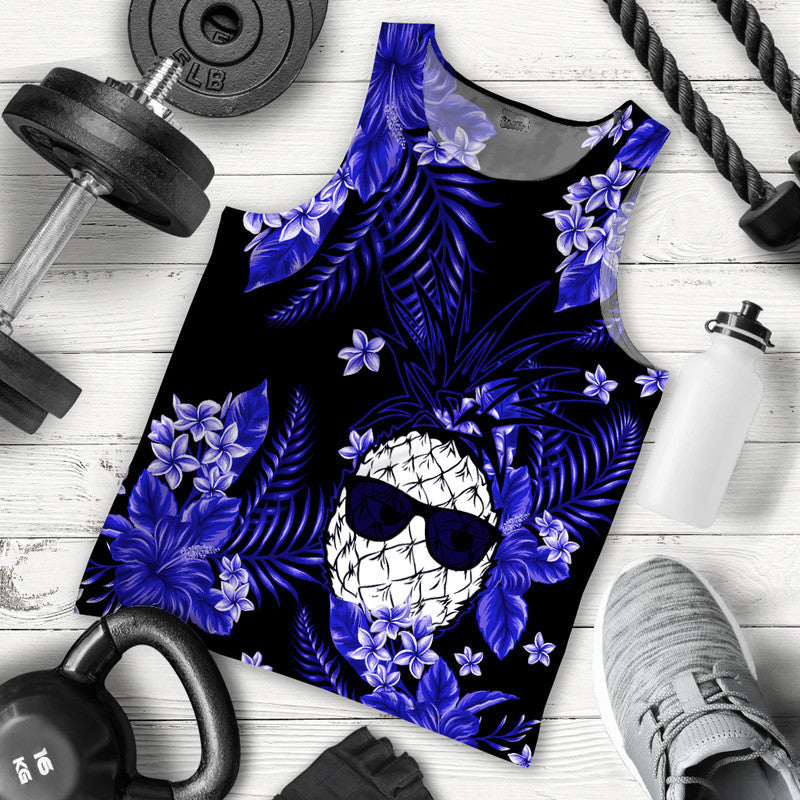hawaii-summer-colorful-pineapple-men-tank-top-dark-blue