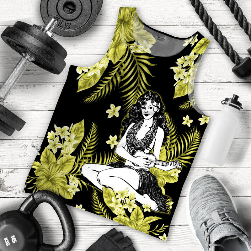 hawaii-summer-colorful-hula-girl-men-tank-top-yellow