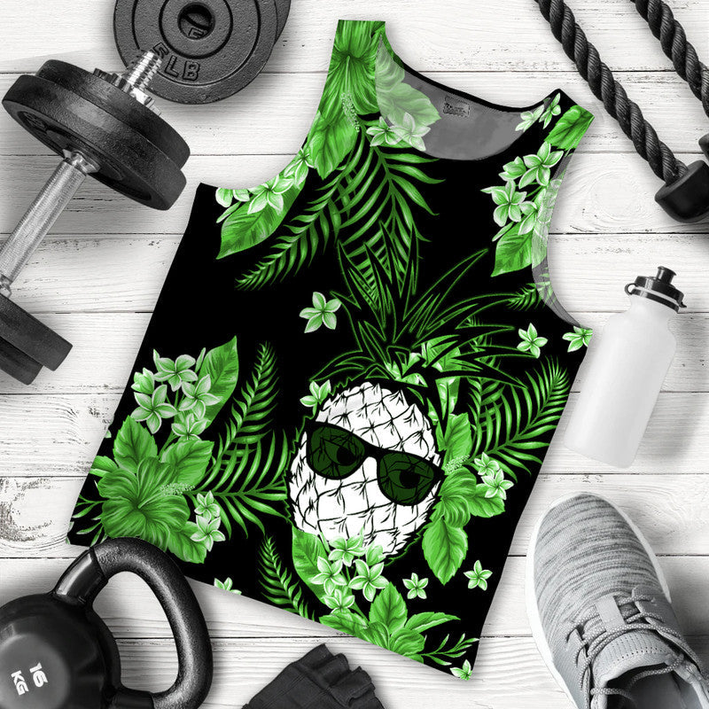 hawaii-summer-colorful-pineapple-men-tank-top-green