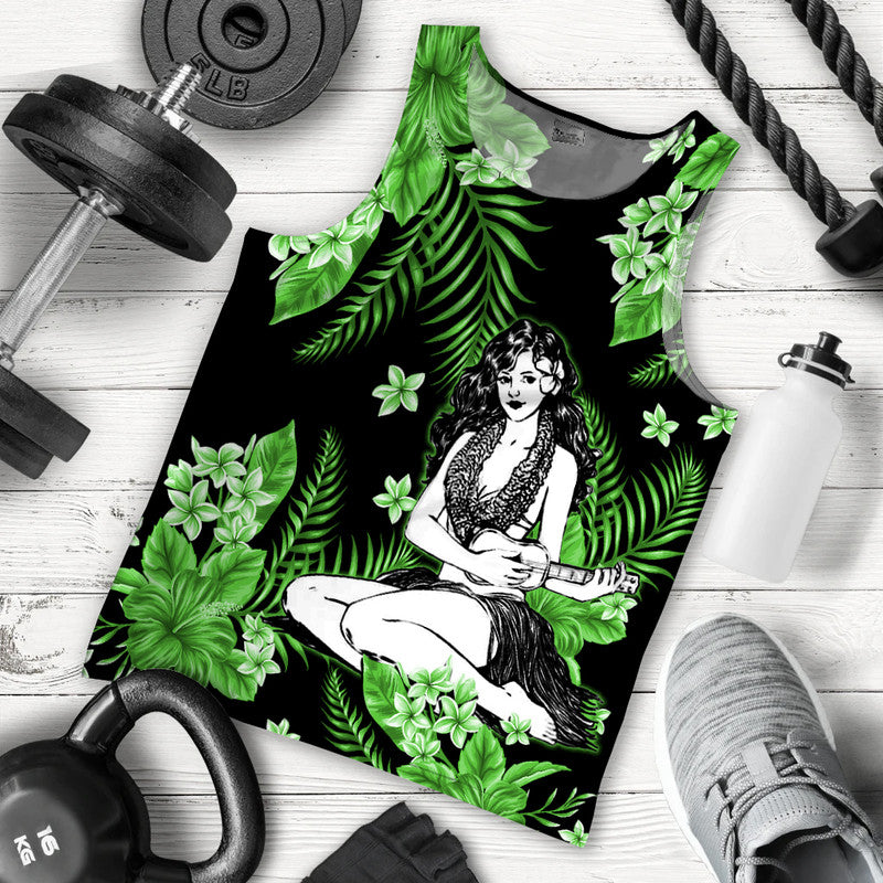 hawaii-summer-colorful-hula-girl-men-tank-top-green