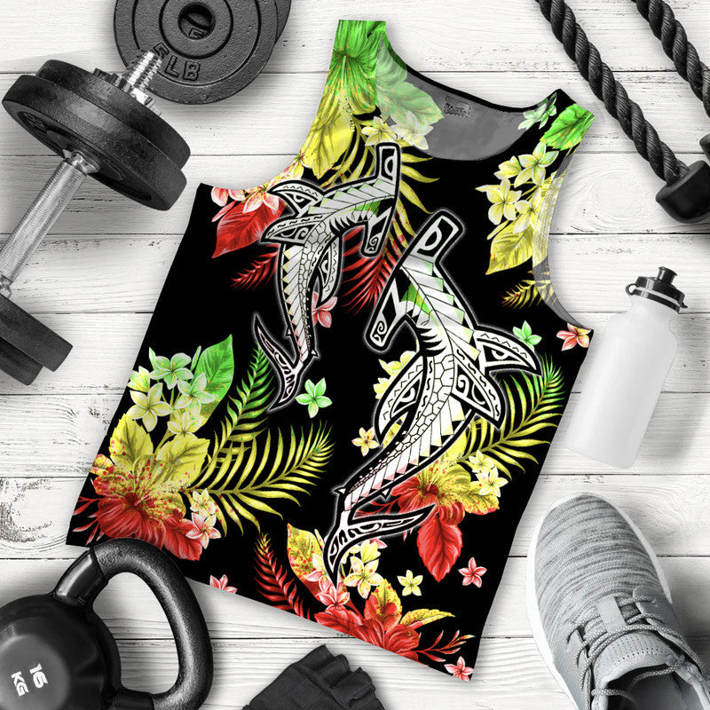 hawaii-summer-colorful-shark-men-tank-top-reggage
