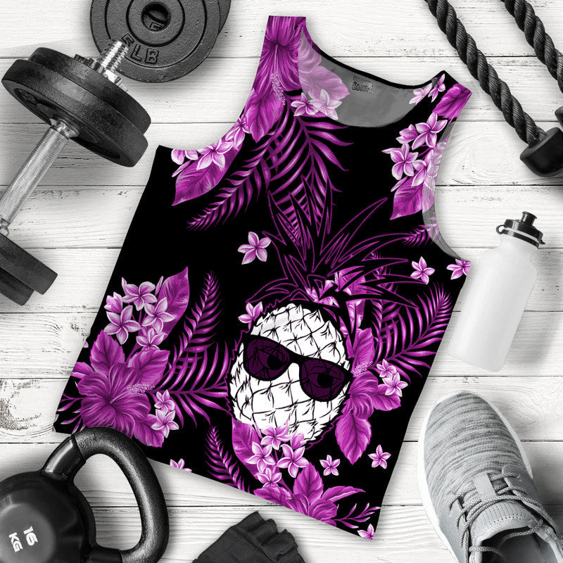 hawaii-summer-colorful-pineapple-men-tank-top-purple