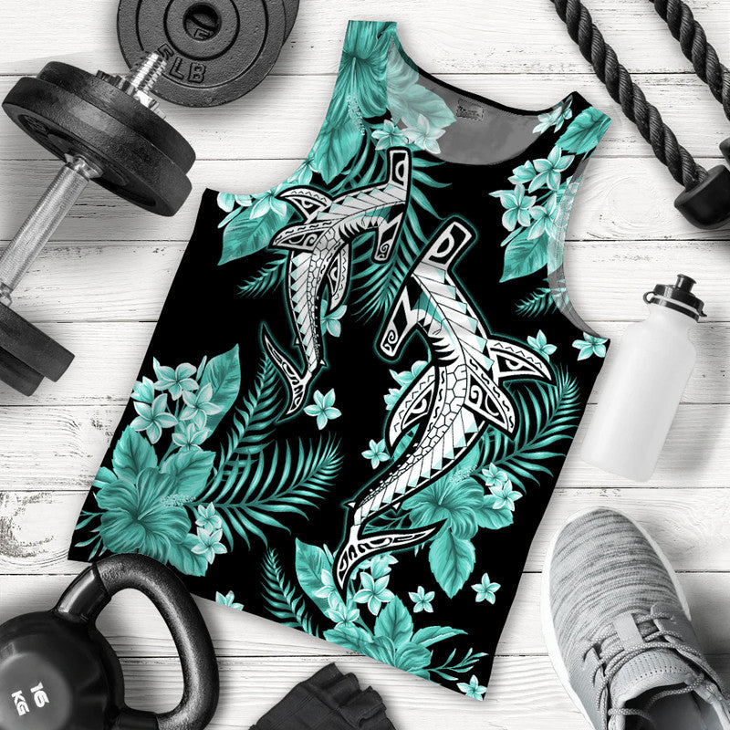 hawaii-summer-colorful-shark-men-tank-top-turquesa