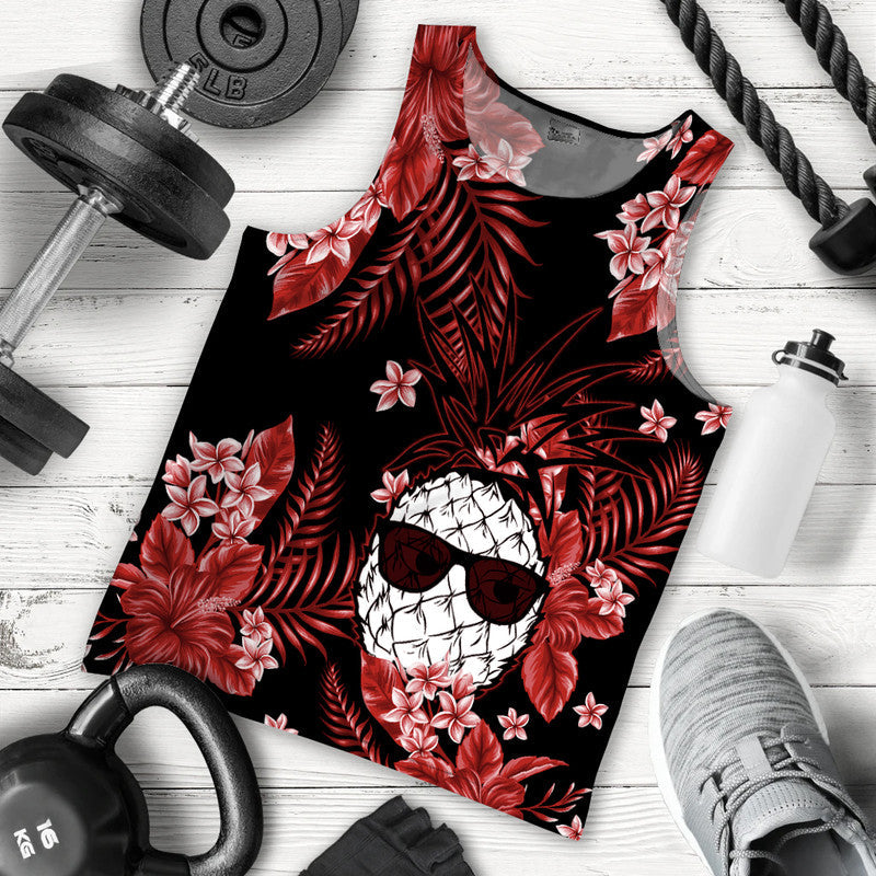 hawaii-summer-colorful-pineapple-men-tank-top-red