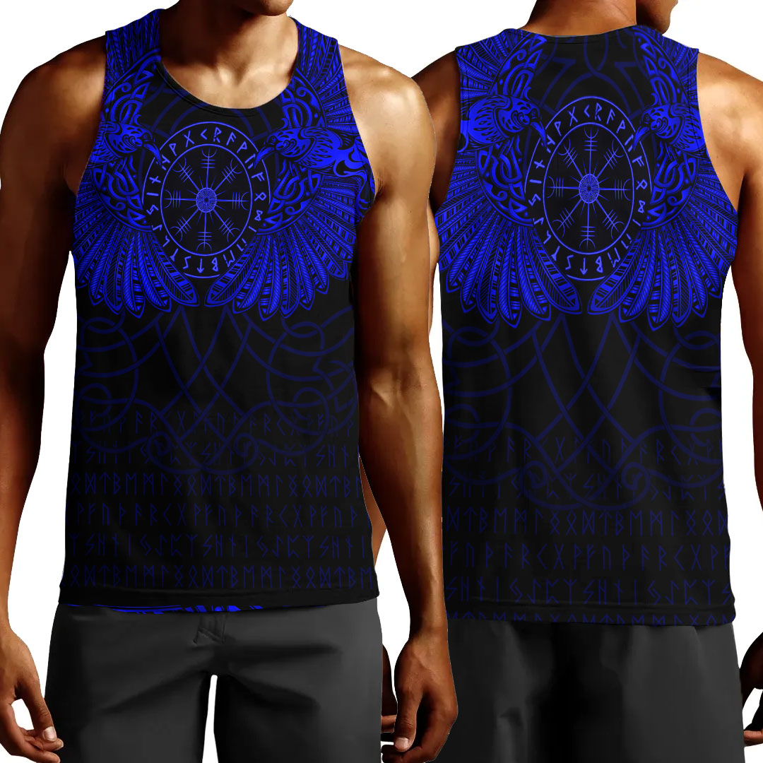 viking-clothing-viking-odins-celtic-two-ravens-blue-version-men-tank-top