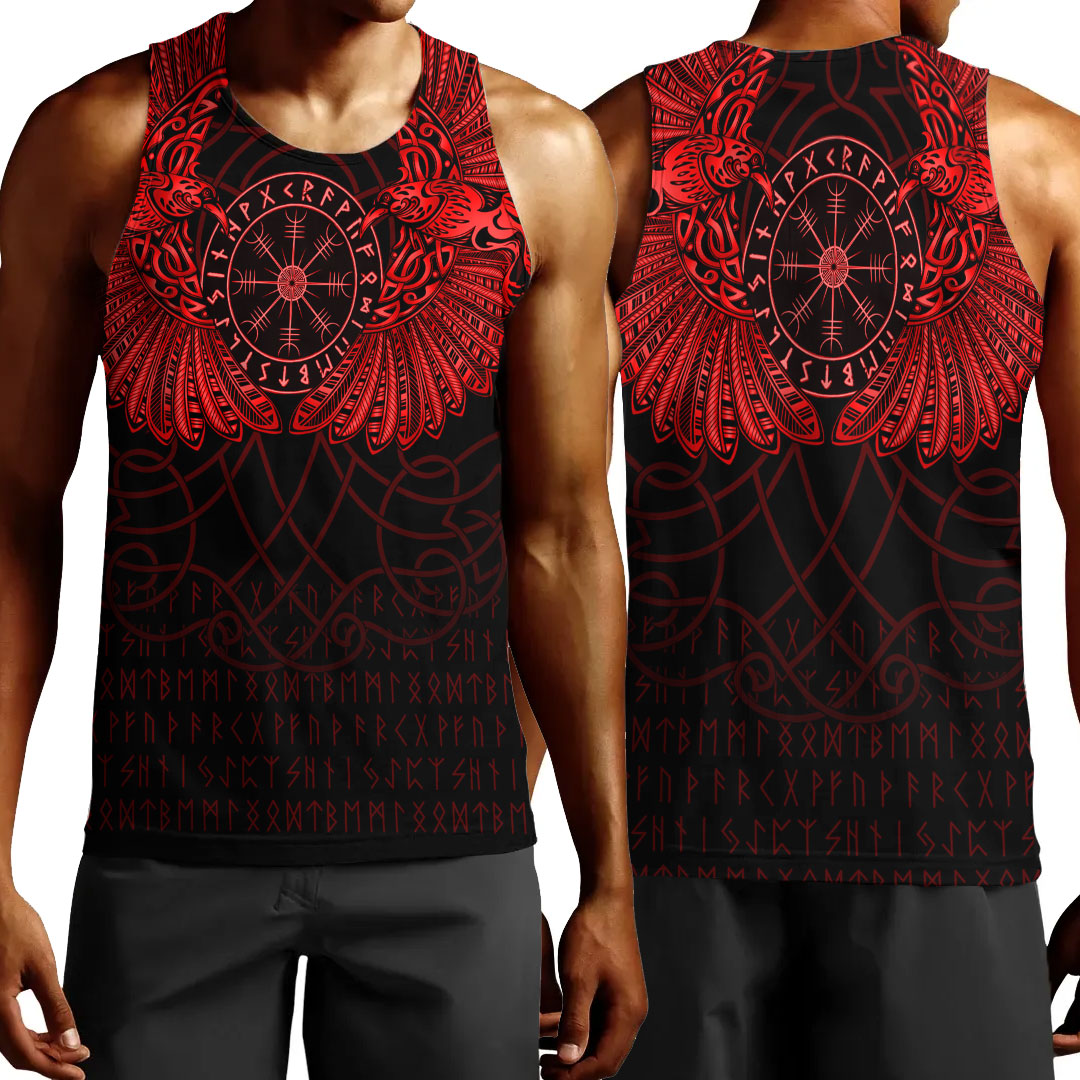 viking-clothing-viking-odins-celtic-two-ravens-red-version-men-tank-top