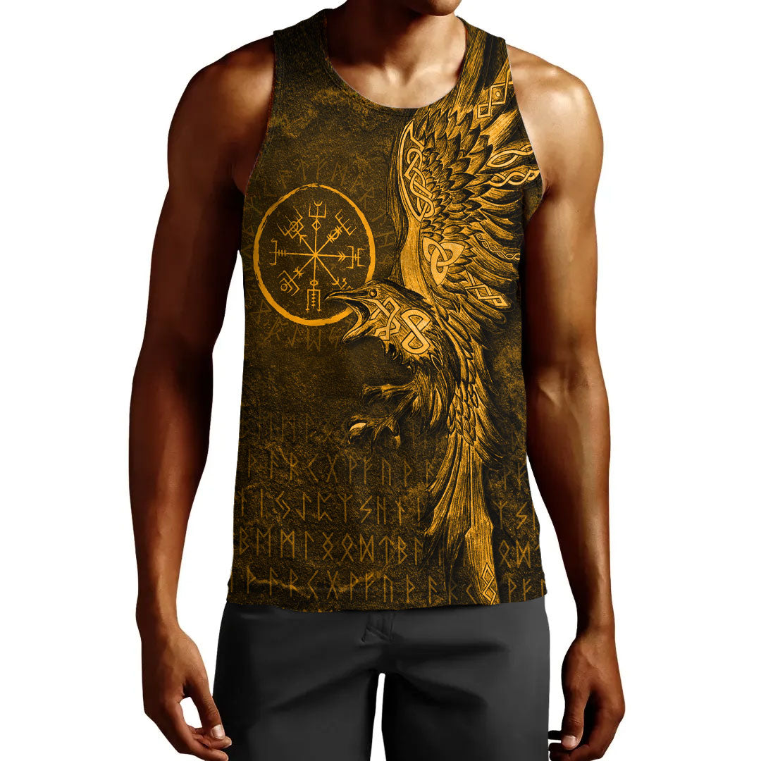 viking-clothing-vegvisir-with-raven-viking-compass-gold-version-men-tank-top