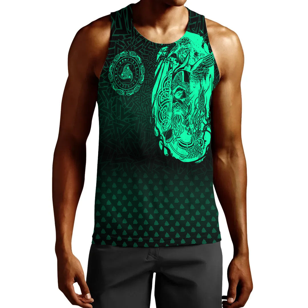 viking-clothing-viking-odin-raven-tattoo-style-green-version-men-tank-top
