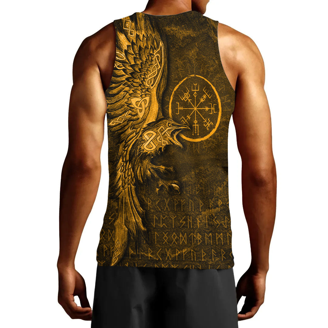 viking-clothing-vegvisir-with-raven-viking-compass-gold-version-men-tank-top