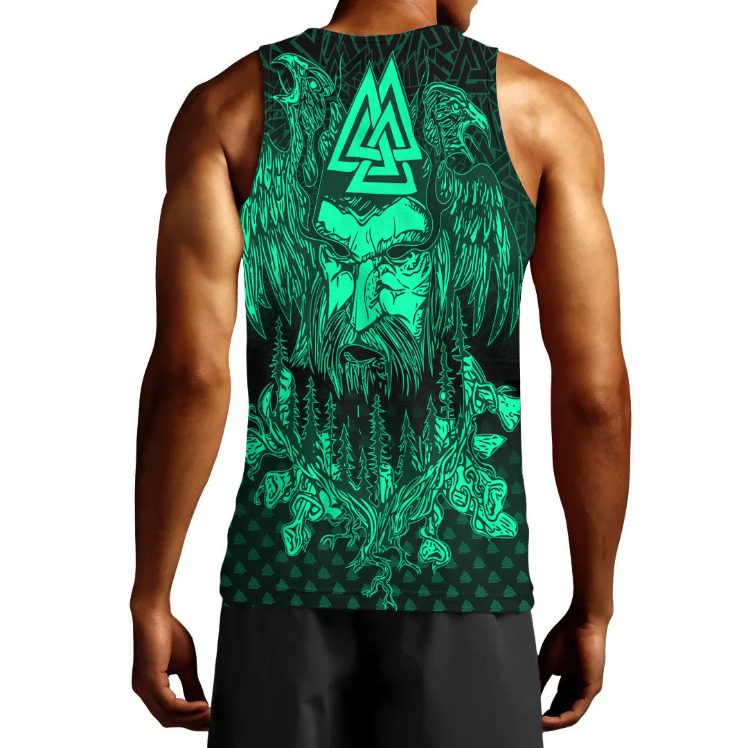 viking-clothing-viking-odin-raven-tattoo-style-green-version-men-tank-top