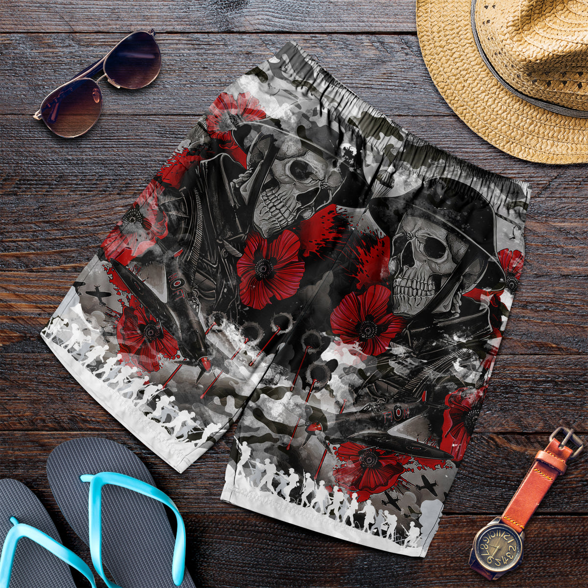 Skull Camo - U.S Army Undying Love For The Motherland Men Shorts - LT2