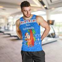 hawaii-christmas-men-tank-top-santa-claus-surfing-simple-style-blue