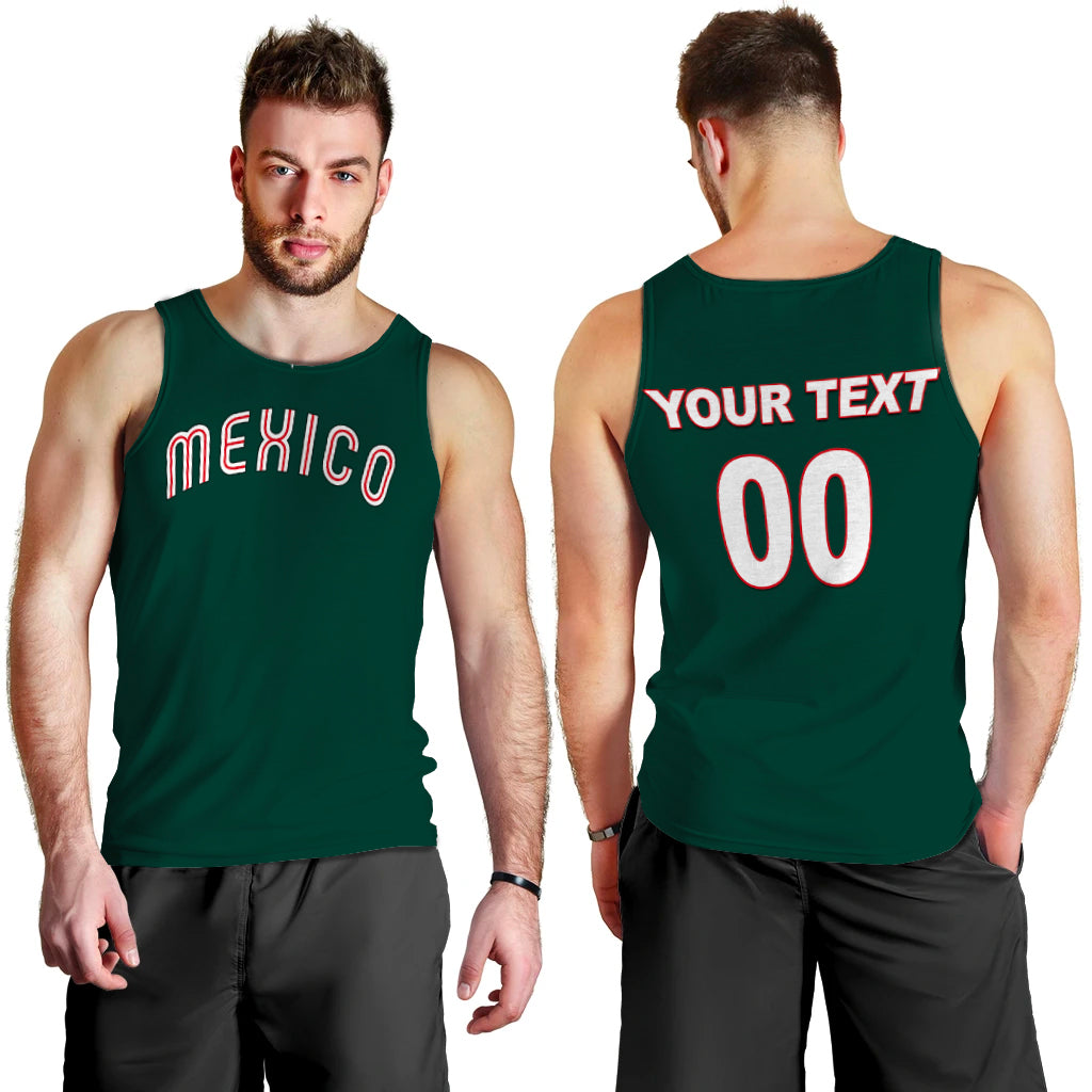(Custom Personalised And Number) Baseball 2023 Mexico Men Tank Top Green Style LT6