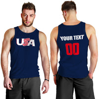(Custom Personalised And Number) Baseball 2023 USA Men Tank Top Blue Style LT6