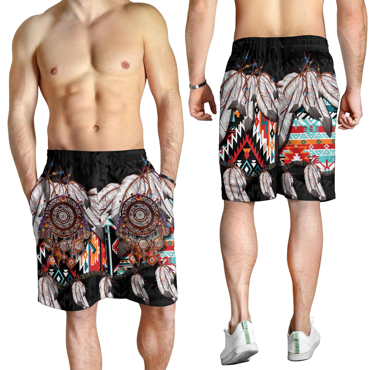 native-american-men-shorts-native-patterns-dreamcatcher