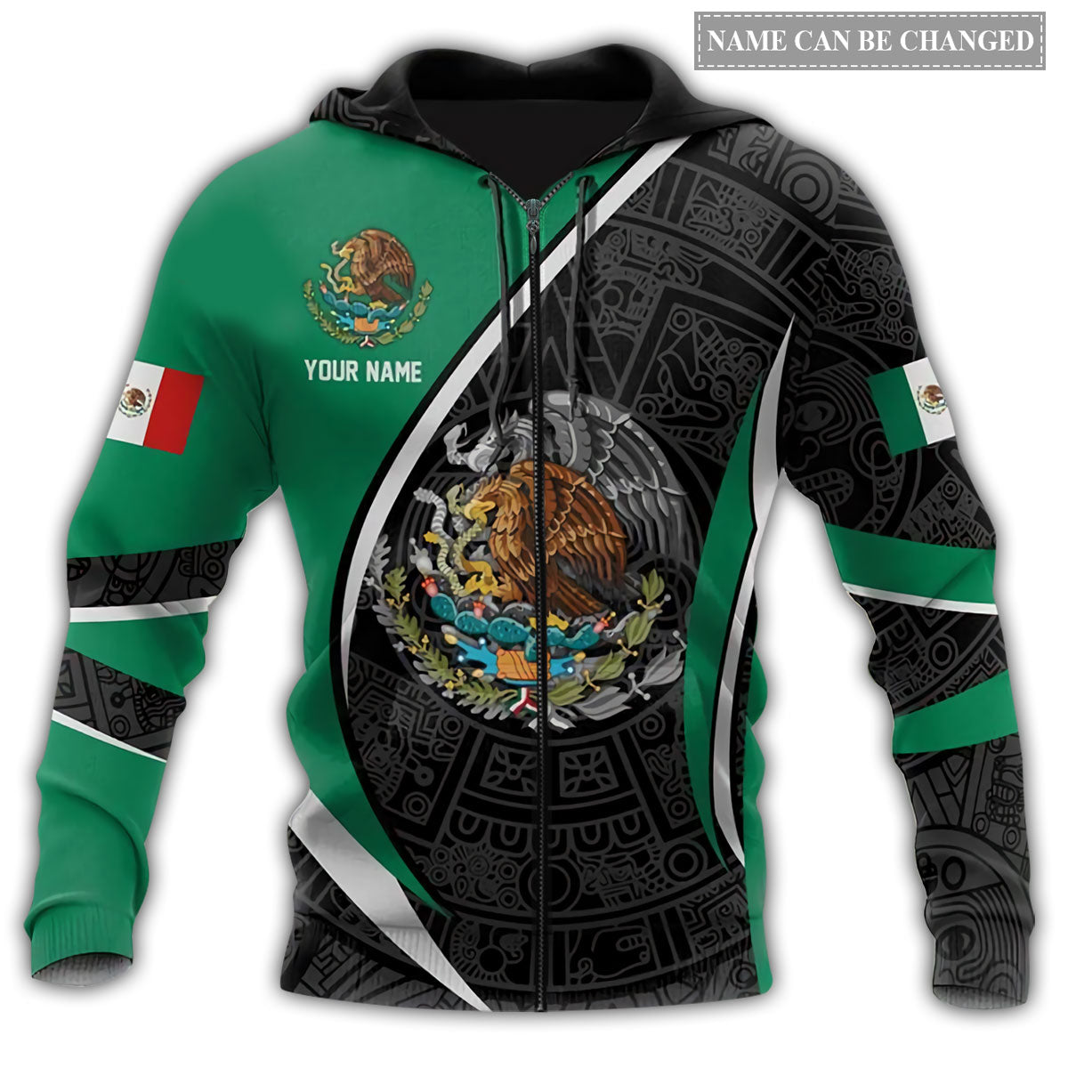 Mexico Green Style Personalized Hoodie - Wonder Print Shop