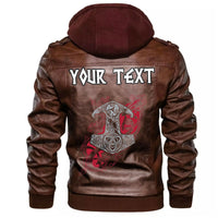 (Custom) Wonder Print Shop - Mjolnir Symbol Leather Jacket RLT12 - Wonder Print Shop