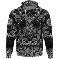 Viking Hoodie Mjolnir with Bandana Paisley Style RLT12 - Wonder Print Shop