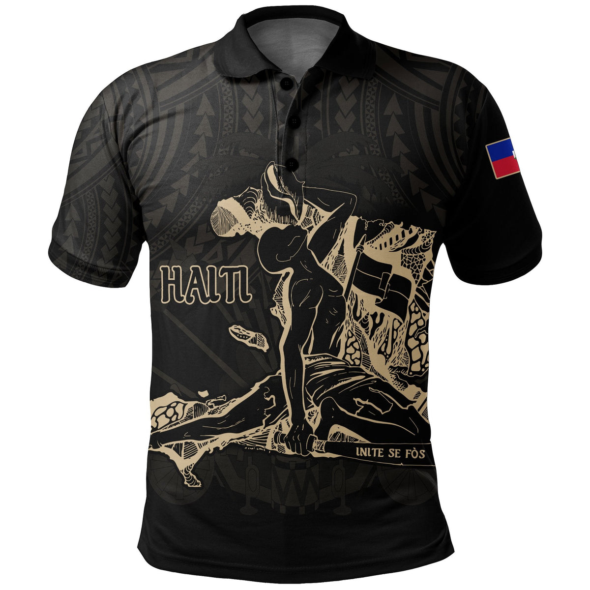 Haiti Polo Shirt Polynesian Neg Maron - Wonder Print Shop