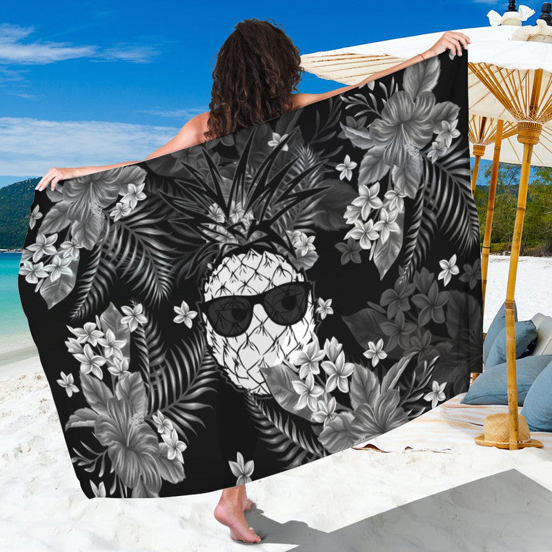 Hawaii Summer Colorful Pineapple Sarong Gray LT6 - Wonder Print Shop