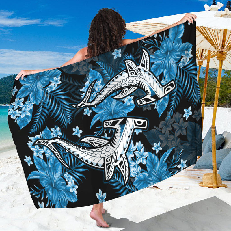 Hawaii Summer Colorful Shark Sarong Light Blue LT6 - Wonder Print Shop