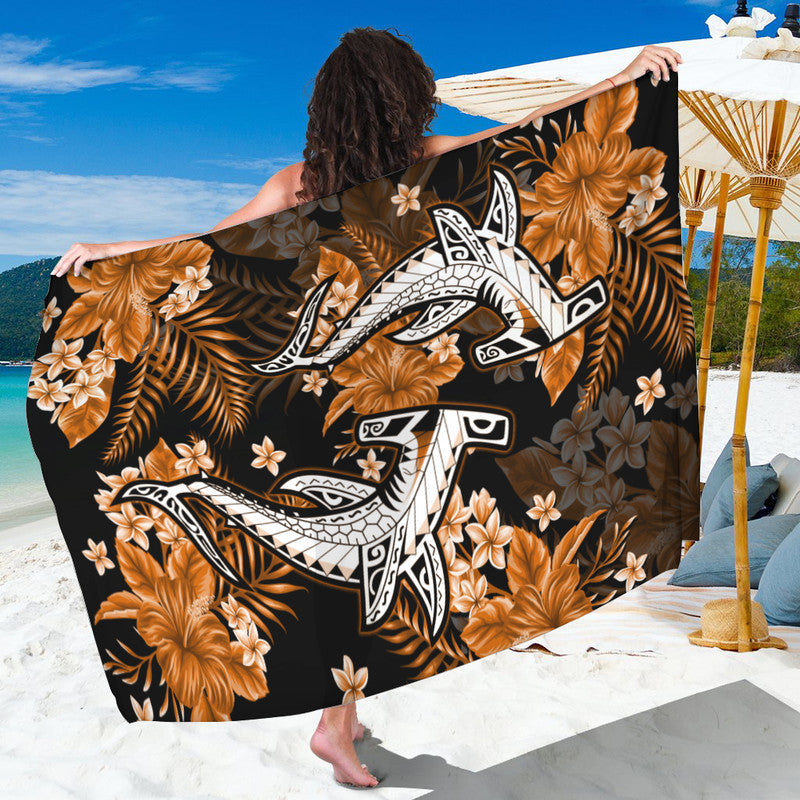 Hawaii Summer Colorful Shark Sarong Orange LT6 - Wonder Print Shop