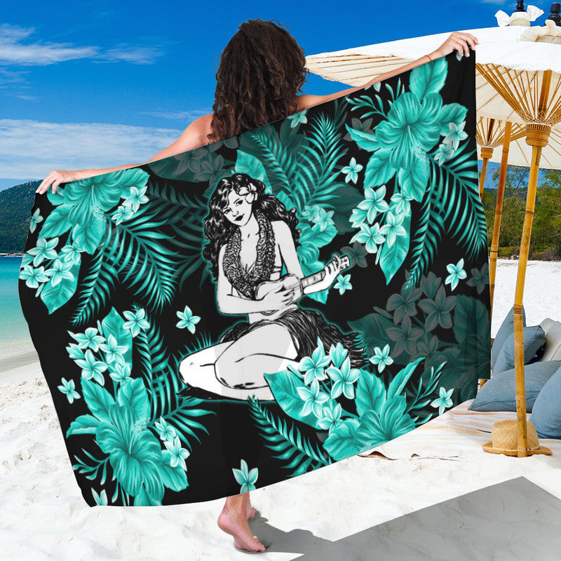 Hawaii Summer Colorful Hula Girl Sarong Orange LT6 - Wonder Print Shop