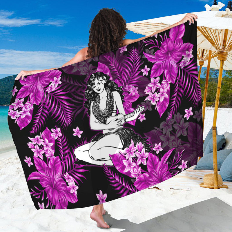 Hawaii Summer Colorful Hula Girl Sarong Yellow LT6 - Wonder Print Shop