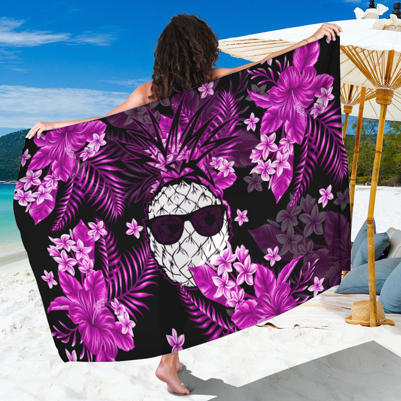 Hawaii Summer Colorful Pineapple Sarong Yellow LT6 - Wonder Print Shop