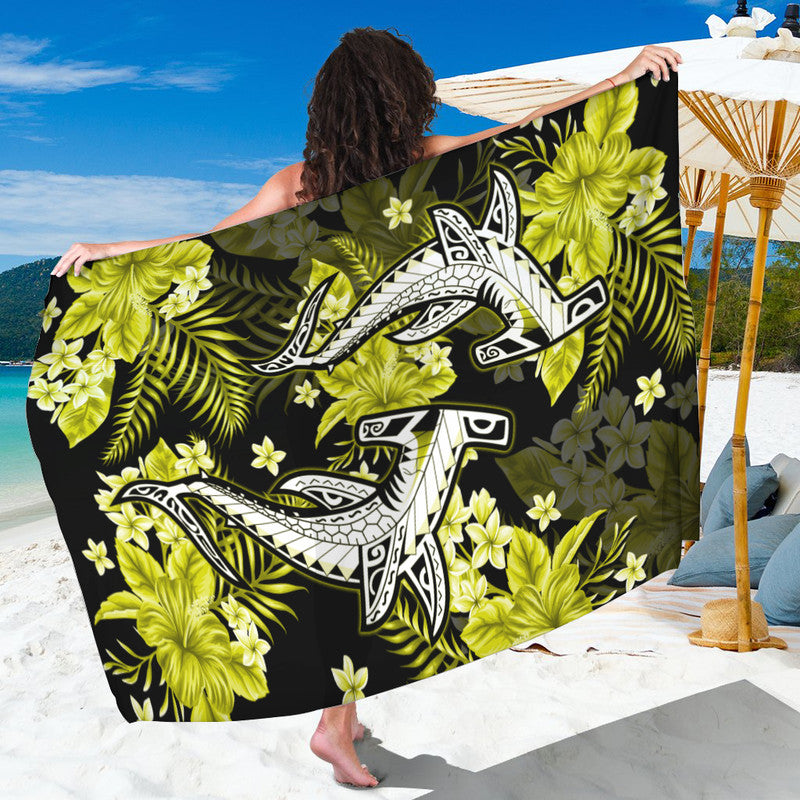 Hawaii Summer Colorful Shark Sarong Yellow LT6 - Wonder Print Shop