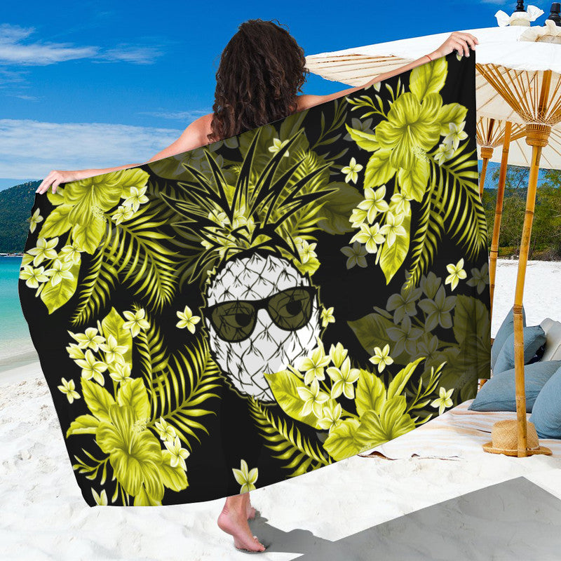 Hawaii Summer Colorful Pineapple Sarong Purple LT6 - Wonder Print Shop