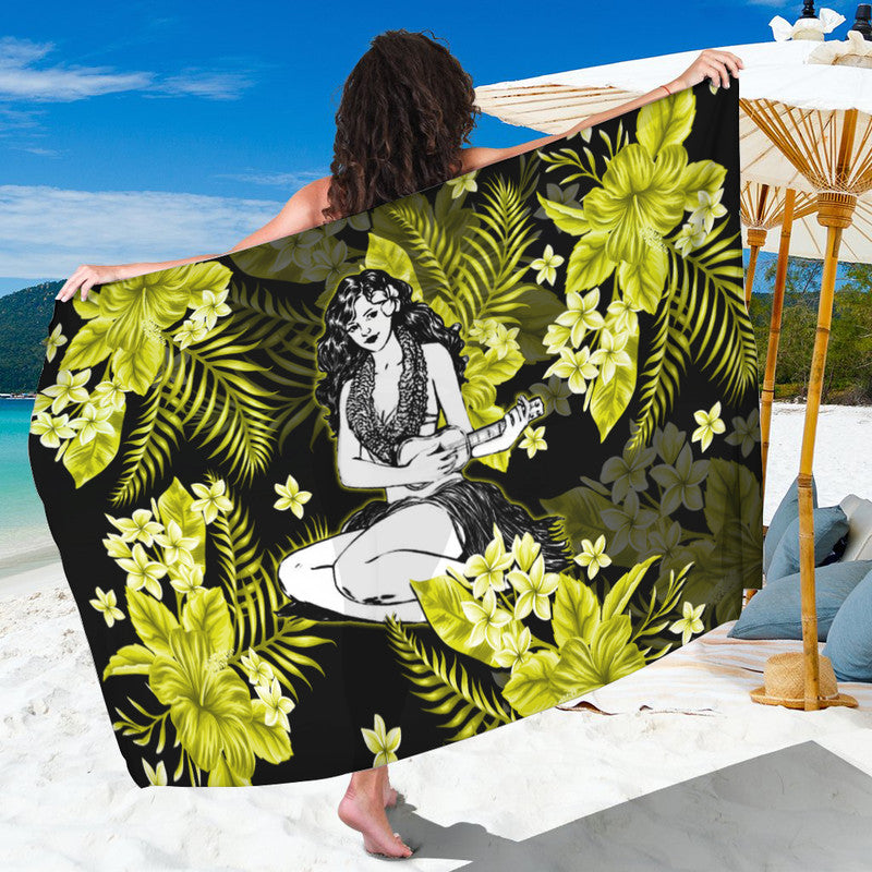 Hawaii Summer Colorful Hula Girl Sarong Purple LT6 - Wonder Print Shop