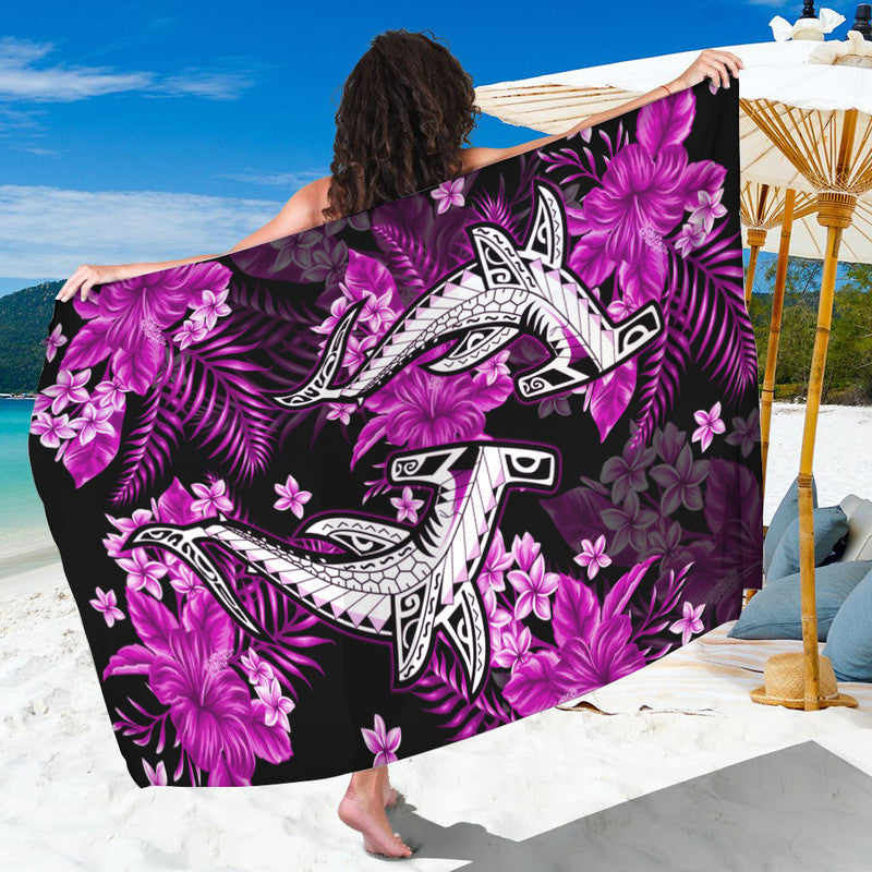Hawaii Summer Colorful Shark Sarong Purple LT6 - Wonder Print Shop