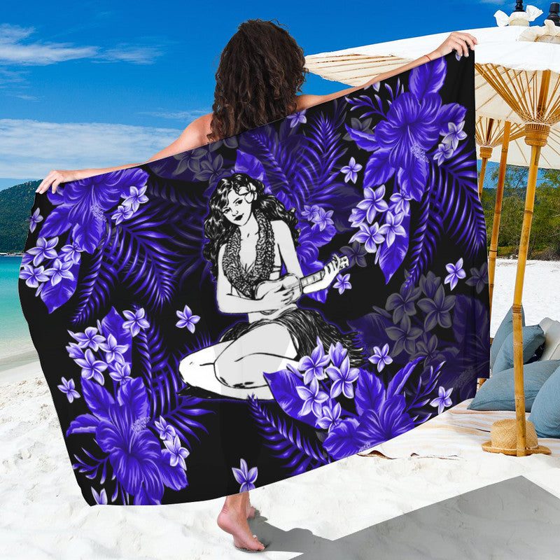 Hawaii Summer Colorful Hula Girl Sarong Red LT6 - Wonder Print Shop