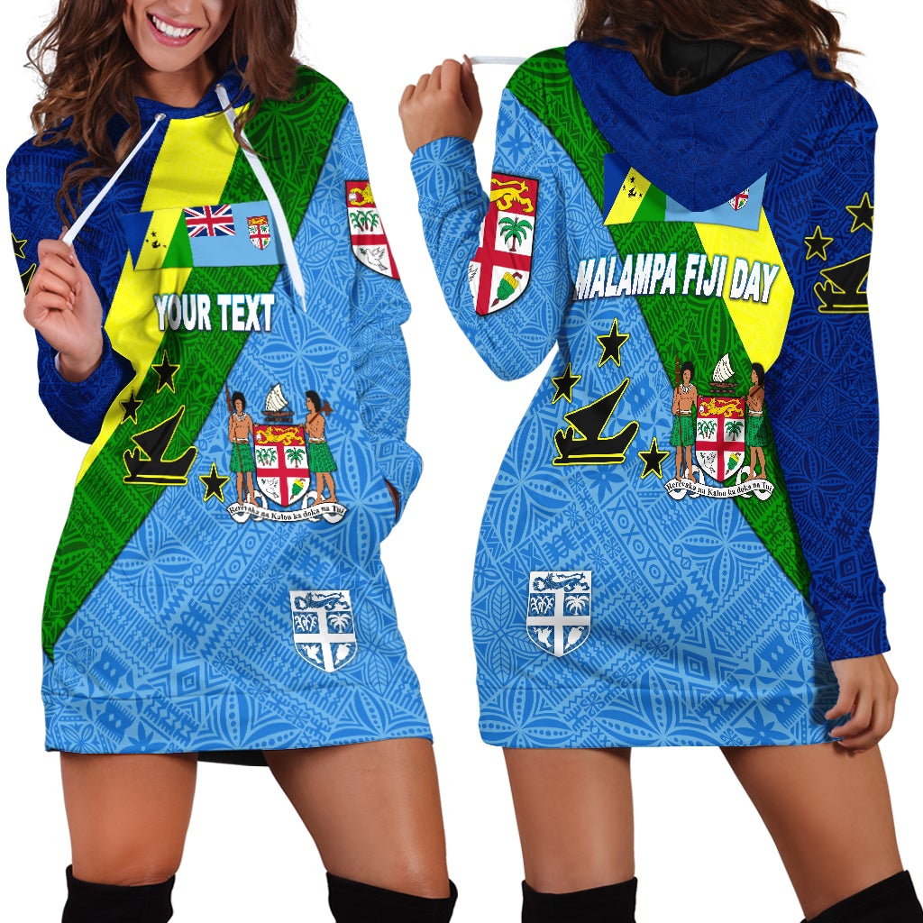 (Custom Personalised) Vanuatu Malampa And Fiji Day Hoodie Dress October 10 LT8 - Wonder Print Shop