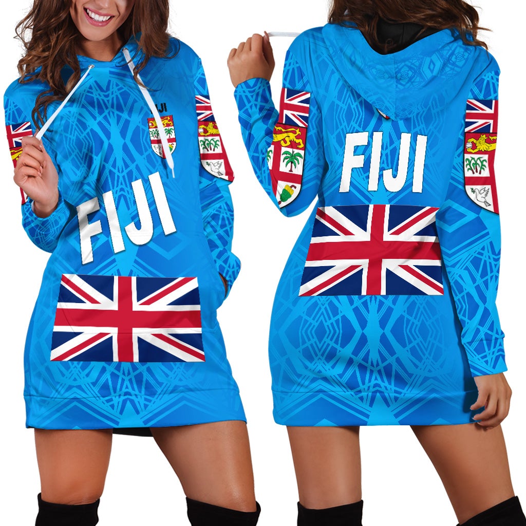 Fiji Day Hoodie Dress Flag Vibes LT8 - Wonder Print Shop