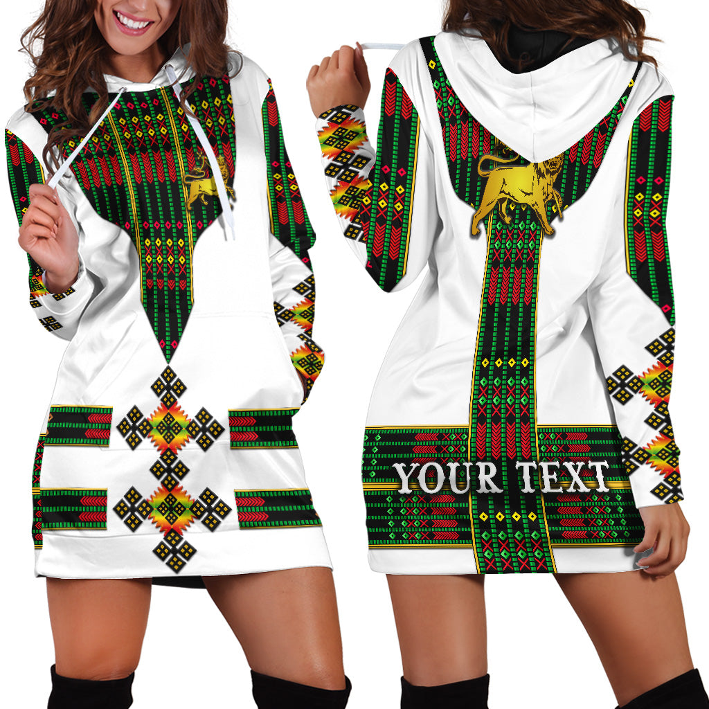 (Custom Personalised) Ethiopia Hoodie Dress Ethiopian Lion Of Judah Tibeb Vibes - Flag Style LT8 - Wonder Print Shop