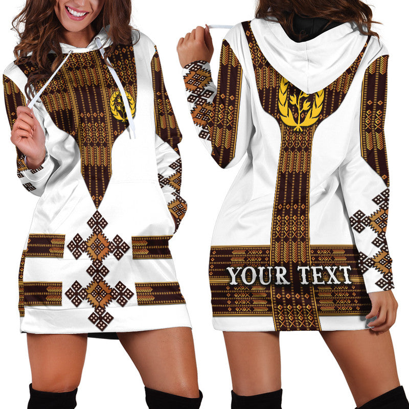 (Custom Personalised) Eritrea Hoodie Dress Fancy Tibeb Vibes - White LT8 - Wonder Print Shop