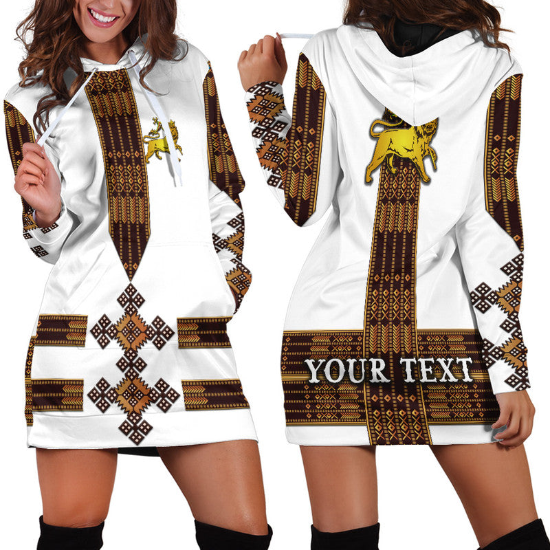 (Custom Personalised) Ethiopia Hoodie Dress Ethiopian Lion Of Judah Tibeb Vibes NO.1 Ver - White LT8 - Wonder Print Shop