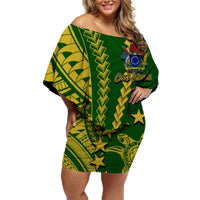Cook Islands Polynesian Off Shoulder Short Dress LT6 - Wonder Print Shop