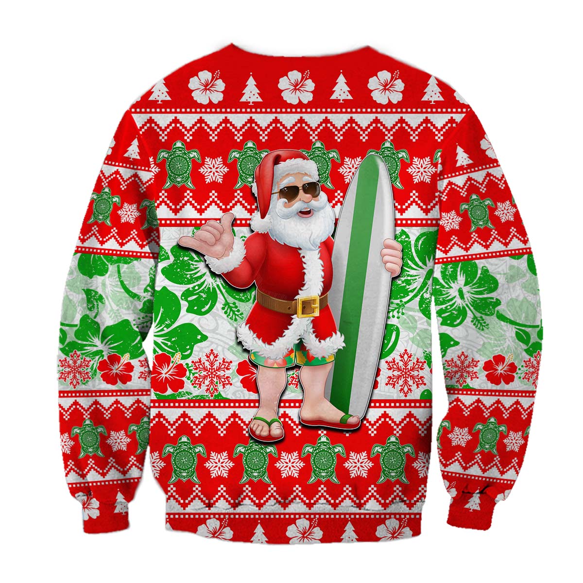 Hawaii Mele Kalikimaka Christmas Sweatshirt Cool Santa Claus LT6 - Wonder Print Shop