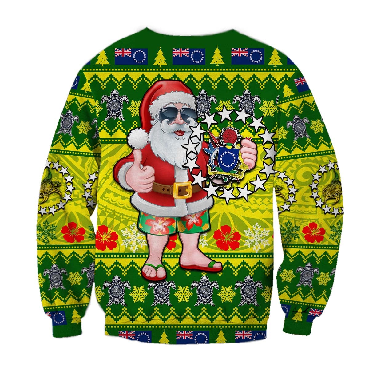 Cook Islands  Christmas Sweatshirt Cool Santa Claus LT6 - Wonder Print Shop