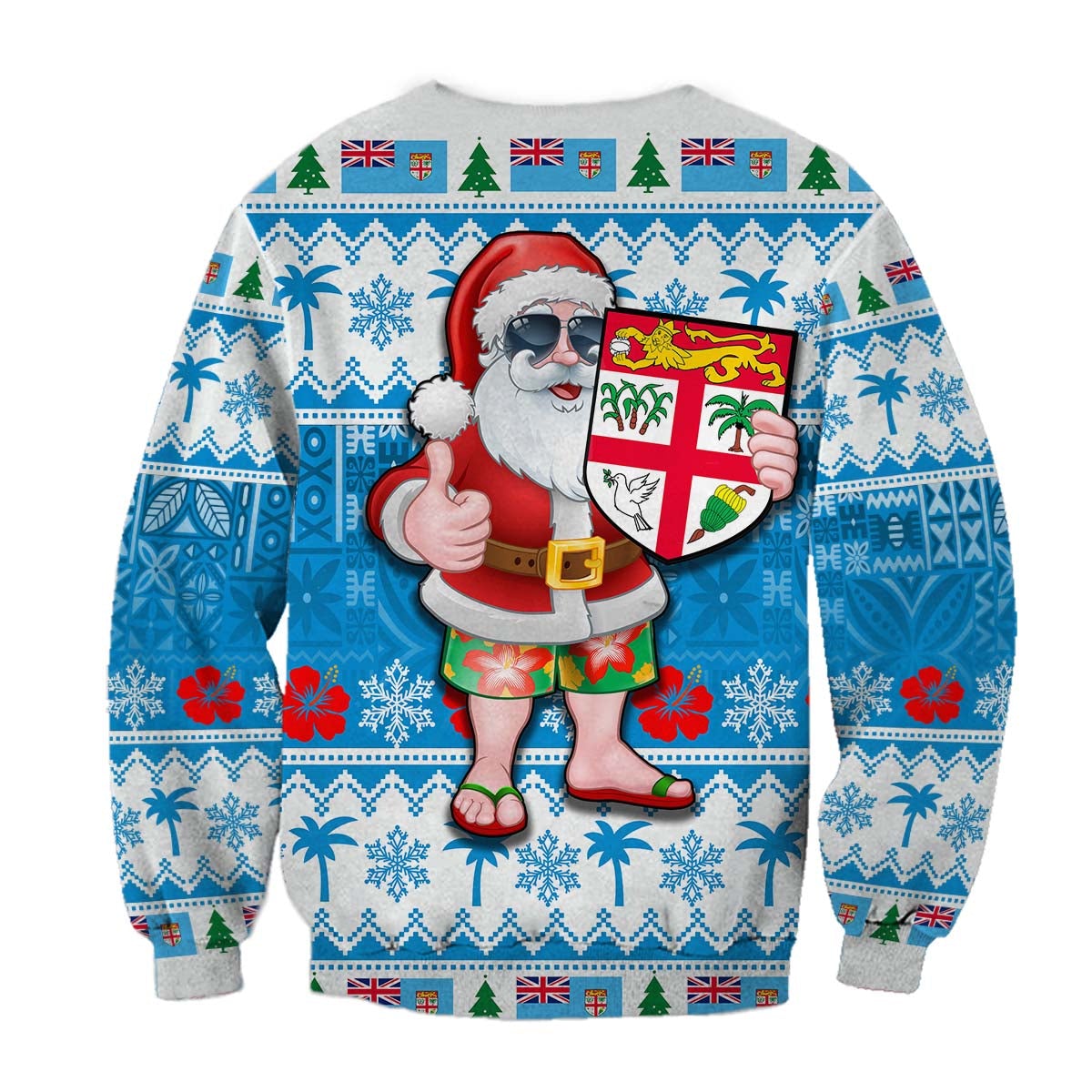 Fiji Christmas Christmas Sweatshirt Cool Santa Claus LT6 - Wonder Print Shop